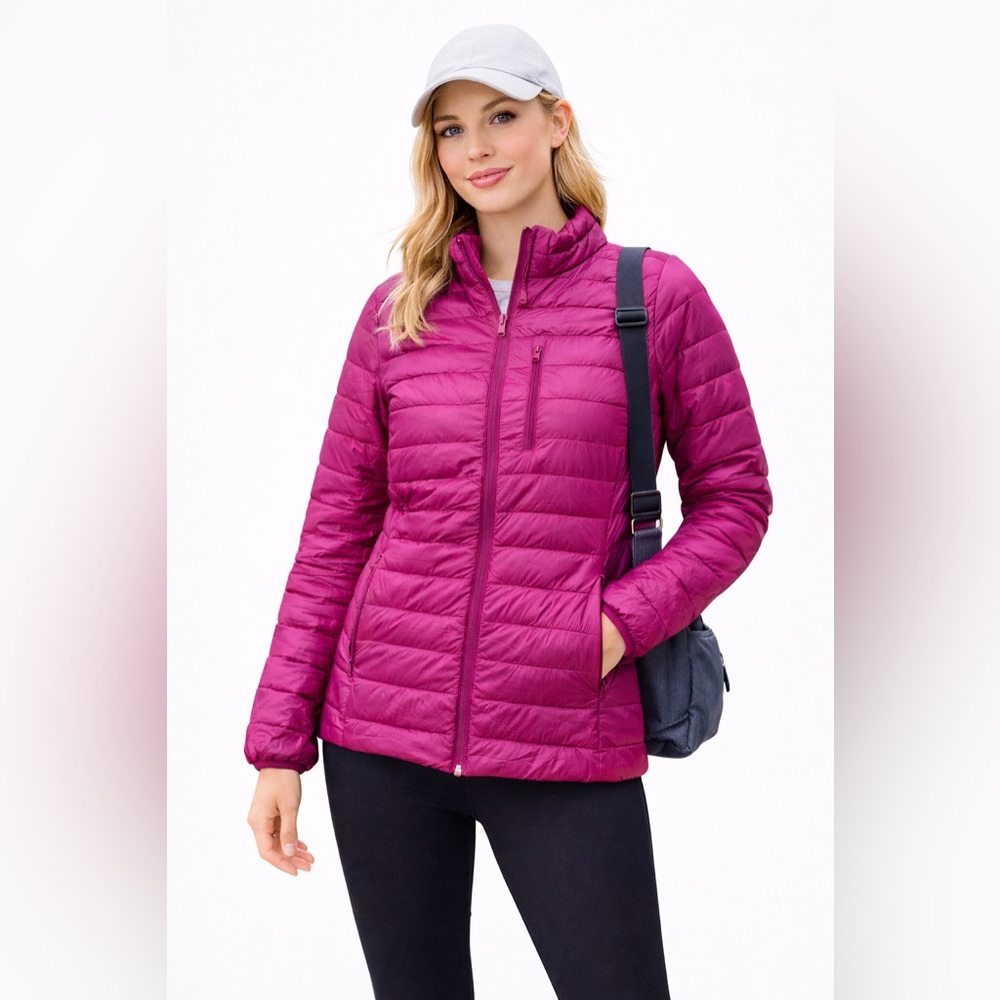 Joe Fresh Packable Fuchsia Puffer Jacket